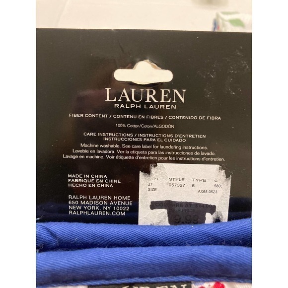 Lauren Ralph Lauren Home Kitchen Set NWT 3 Red Blue Floral Towels 2 Mini Mitts - Picture 4 of 7
